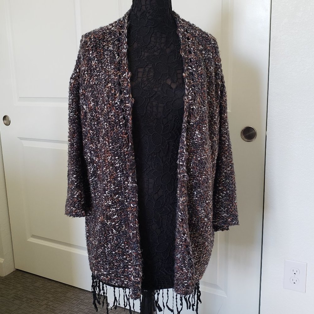 Maurices Multi Colored Sparkly Loose Knit Cardigan